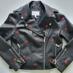 BCBGeneration Heart Hearts Faux Leather Jacket